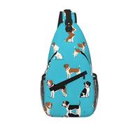 GQSZCYHLKL Cartoon Beagle Dog Print Men'S Casual Chest Crossbody Bag With Multi-Pocket Design – Lightweight & Spacious Front Bag For Travel, Work & Daily Use