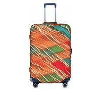 GQSZCYHLKL Colored Lines Print Pattern Suitcase Cover Stylish Protective Travel Bag Cover with Dual Sided Print, Elastic Design for Secure Fit and Scratch Protection