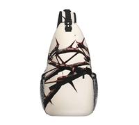 GQSZCYHLKL Crown Of Thorns Print Men'S Casual Chest Crossbody Bag With Multi-Pocket Design – Lightweight & Spacious Front Bag For Travel, Work & Daily Use