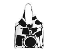 GQSZCYHLKL Drummer Stylish Canvas Tote Bags Large Capacity 100% Polyester Tote Bag For Shopping, Travel, And Daily Use Durable 12oz Canvas With All Over Print Design