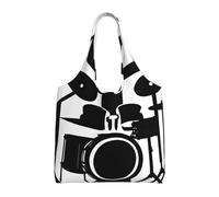 GQSZCYHLKL Drummer Stylish Canvas Tote Bags Large Capacity 100% Polyester Tote Bag For Shopping, Travel, And Daily Use Durable 12oz Canvas With All Over Print Design