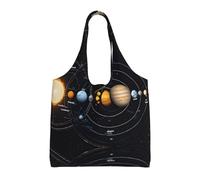 GQSZCYHLKL Exploring The Solar System Stylish Canvas Tote Bags Large Capacity 100% Polyester Tote Bag For Shopping, Travel, And Daily Use Durable 12oz Canvas With All Over Print Design