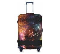 GQSZCYHLKL Explosion Firework 3D Suitcase Cover Stylish Protective Travel Bag Cover with Dual Sided Print, Elastic Design for Secure Fit and Scratch Protection