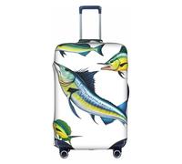 GQSZCYHLKL Fish Art Suitcase Cover Stylish Protective Travel Bag Cover with Dual Sided Print, Elastic Design for Secure Fit and Scratch Protection