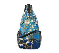 GQSZCYHLKL Japanese Cherry Flowers Print Men'S Casual Chest Crossbody Bag With Multi-Pocket Design – Lightweight & Spacious Front Bag For Travel, Work & Daily Use