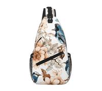 GQSZCYHLKL Japanese Pine & Birds Print Men'S Casual Chest Crossbody Bag With Multi-Pocket Design – Lightweight & Spacious Front Bag For Travel, Work & Daily Use