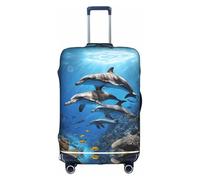 GQSZCYHLKL Killer Whale Print Suitcase Cover Stylish Protective Travel Bag Cover with Dual Sided Print, Elastic Design for Secure Fit and Scratch Protection