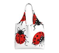 GQSZCYHLKL Ladybug Print Stylish Canvas Tote Bags Large Capacity 100% Polyester Tote Bag For Shopping, Travel, And Daily Use Durable 12oz Canvas With All Over Print Design
