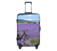 GQSZCYHLKL Lavender Field Retro Bike Agriculture Suitcase Cover Stylish Protective Travel Bag Cover with Dual Sided Print, Elastic Design for Secure Fit and Scratch Protection