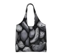 GQSZCYHLKL Many Black Pebbles Stylish Canvas Tote Bags Large Capacity 100% Polyester Tote Bag For Shopping, Travel, And Daily Use Durable 12oz Canvas With All Over Print Design