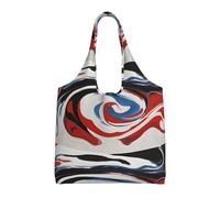 GQSZCYHLKL Marble Mixed Brown Stylish Canvas Tote Bags Large Capacity 100% Polyester Tote Bag For Shopping, Travel, And Daily Use Durable 12oz Canvas With All Over Print Design