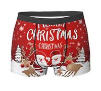 GQSZCYHLKL Merry Christmas Men'S Boxer Briefs Full Print Dual Sided Design Men’s Underwear With Soft Stretch Fabric3d Spacer Cabin Cut For All Day Comfort Black