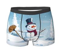 GQSZCYHLKL Merry Christmas Print Men'S Boxer Briefs Full Print Dual Sided Design Men’s Underwear With Soft Stretch Fabric3d Spacer Cabin Cut For All Day Comfort Black