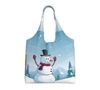 GQSZCYHLKL Merry Christmas Print Stylish Canvas Tote Bags Large Capacity 100% Polyester Tote Bag For Shopping, Travel, And Daily Use Durable 12oz Canvas With All Over Print Design