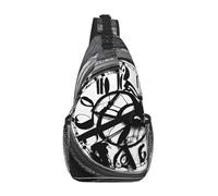 GQSZCYHLKL Musical Theme Music Clefs Print Men'S Casual Chest Crossbody Bag With Multi-Pocket Design â€“ Lightweight & Spacious Front Bag For Travel, Work & Daily Use