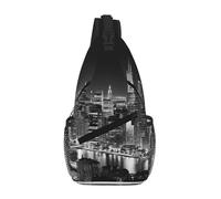 GQSZCYHLKL New York Print Men'S Casual Chest Crossbody Bag With Multi-Pocket Design â€“ Lightweight & Spacious Front Bag For Travel, Work & Daily Use