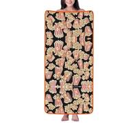 GQSZCYHLKL Popcorn Printprint Coral Velvet Bath Towel Ultra Soft & Absorbent Velvet Towel For Home, Travel, Beach & Pool Lightweight Plush Towel With Cloud-Like Comfort