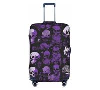 GQSZCYHLKL Purple Black Goth Spooky Suitcase Cover Stylish Protective Travel Bag Cover with Dual Sided Print, Elastic Design for Secure Fit and Scratch Protection