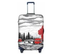 GQSZCYHLKL Red London Street Suitcase Cover Stylish Protective Travel Bag Cover with Dual Sided Print, Elastic Design for Secure Fit and Scratch Protection