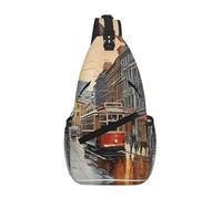 GQSZCYHLKL San Francisco Print Men'S Casual Chest Crossbody Bag With Multi-Pocket Design â€“ Lightweight & Spacious Front Bag For Travel, Work & Daily Use