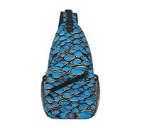 GQSZCYHLKL Silver Fish Scale Print Men'S Casual Chest Crossbody Bag With Multi-Pocket Design â€“ Lightweight & Spacious Front Bag For Travel, Work & Daily Use
