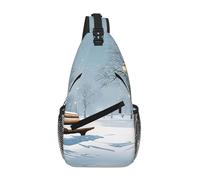 GQSZCYHLKL Snow Falling In The Park Print Men'S Casual Chest Crossbody Bag With Multi-Pocket Design – Lightweight & Spacious Front Bag For Travel, Work & Daily Use