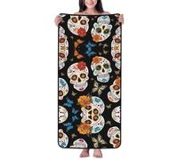 GQSZCYHLKL Sugar Skullsprint Coral Velvet Bath Towel Ultra Soft & Absorbent Velvet Towel For Home, Travel, Beach & Pool Lightweight Plush Towel With Cloud-Like Comfort