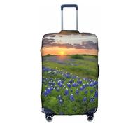 GQSZCYHLKL Texas Bluebonnets Scenery Suitcase Cover Stylish Protective Travel Bag Cover with Dual Sided Print, Elastic Design for Secure Fit and Scratch Protection
