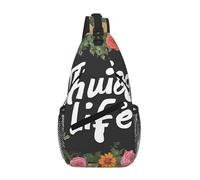 GQSZCYHLKL Thug Life Flowers Print Men'S Casual Chest Crossbody Bag With Multi-Pocket Design â€“ Lightweight & Spacious Front Bag For Travel, Work & Daily Use