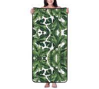 GQSZCYHLKL Tropical Banana Palm Leafprint Coral Velvet Bath Towel Ultra Soft & Absorbent Velvet Towel For Home, Travel, Beach & Pool Lightweight Plush Towel With Cloud-Like Comfort