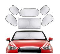 GQTMEUGTZ Car Windscreen Sun Shade, for Citroen C3/C3 Aircross/C3 Picasso/C4 Coupé 6 Pack UV Rays Reflector Foldable Interior Heat Shield Window Protector Suction Cups