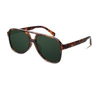 GQUEEN Retro Pilot Sunglasses Womens Mens Polarised 70s Vintage Square Shades Double Bridge UV400
