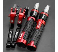 GQUIKGW Replace for Buell XB12R XB12Scg XB12Ss XB12 R/Scg/Ss 2009 Handle Handlebar Grips Ends Adjustable Motorcycle Brake Clutch Levers(Black red)