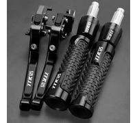 GQUIKGW Replace Handlebar Ends Motorcycle for Y-AMAHA TTR125L LE LW 2000-2007 2008 2016 2015 2014 2013 2012 2011 2010 2009 Brake Clutch Levers Hand Grips(Black- Silver)