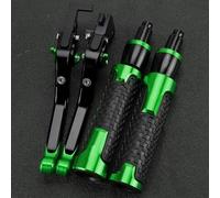 GQUIKGW Replace Motorcycle Adjustable Hand Grips Handlebar End 22MM for Kawasaki ZX7R ZX7RR 1989-2003 2002 2001 2000 ZX 7 R RR Brake Clutch Levers(Black Green)
