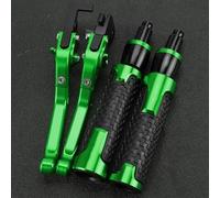 GQUIKGW Replace Motorcycle Adjustable Handlebar Handle for Kawasaki ZXR 400 All Years CNC Aluminum Ends Brake Clutch Levers Extendable Folding(Green)