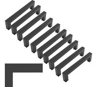 GQunit 10 Pack Black Kitchen Cupboard Handles, Stainless Steel Cabinet Door Handles 128mm Hole Center T Bar Kitchen Pulls Square for Cabinets Cupboards Wardrobe Drawer Dresser with Screws