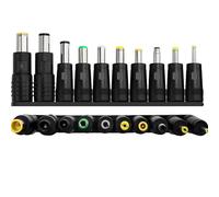 GQunit 10Pcs DC Charger Adapter Tips Kit, Universal Black 14mm x 35.6mm for Laptop Notebook Power Supply Compatible with Dell Toshiba Lenovo and More