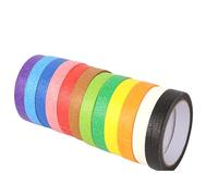 GQunit 12 Rolls Rainbow Masking Tape, 12-Colour Masking Tape Set for Home, Office, and Crafts, 1.5cm x 15m Masking Tape