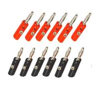 GQunit 12Pcs 4mm Speaker Banana,Banana Plugs for Speaker Wire Gold Plated Speaker Wire Banana Plugs Connectors 6 Red,6 Black