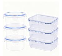 GQunit 12pcs Leak Proof Food Storage Containers (6 Container + 6 Lids) Airtight Plastic Food Containers with Lids Pantry & Kitchen Containers