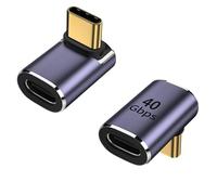 GQunit 2 Pcs USB C 90 Degree Adapter, 90 Degree Cable USB C Male to Female Adapter for Deck, Tablet, Phone, Type C and More