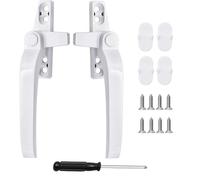 GQunit 2 pcs Window Handle,1Pcs Black Handle Cross Screwdriver, Window Handle Replacement Double Glazing Window Handles, Suitable for Windows and Sliding Doors (White)