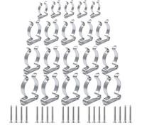 GQunit 20pcs Tool Spring Terry Clips,Tool Clips Storage,ToolSpring TerryClips 13/15/ 19/ 25mm, for Garages Sheds Yards Cupboards (with Screws)