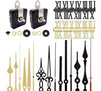 GQunit 2pcs Silent Quartz Clock Mechanism, Battery Powered Long and Short Shaft