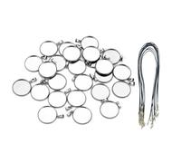 GQunit 30 Pieces Pendant Trays Kit, 25 mm Cabochon Blanks Pendant Blanks with 10 Wax Ropes, Round Bezel Blanks Trays, Pendant Settings for DIY Souvenir Picture Locket Necklace