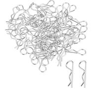 GQunit 50 Pcs Cotter Pins, Stainless Steel R Clips Split Pins Retaining Spring Hitch, for 1/10, 1/12, 1/16 Scale Cars, Trucks, Buggies, Compatible with RC Bodies