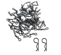 GQunit 50 Pcs R Clips,Stainless Steel RC Body Clips,Wavy Black Car R Clip Pins for 1/12, 1/14, 1/16 Scale Remote Control Cars Shell,RC Car Shell Replacement Accessories