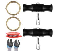 GQunit 7 Pcs Car Windshield Removal Tool, Windscreen Removal Tool Kit with Handle, Universal Car Windshield Kit with 2 rolls of window glass cutting line with handle