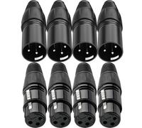 GQunit 8PCS 3 Pin XLR Solder Connector, Male Female Mic Snake Plug Set